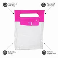 Sac de rangement pour cosmétiques et maquillage en vinyle PVC, personnalisé, tendance, imperméable, antistatique, imprimé offset, pour blush et voyage, avec bouton