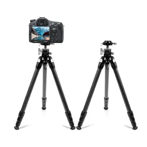 Chuyên nghiệp sợi carbon săn bắn Hợp kim nhôm nhiếp ảnh chân máy màu đen đứng cho máy ảnh và Webcam dm425c + lh30