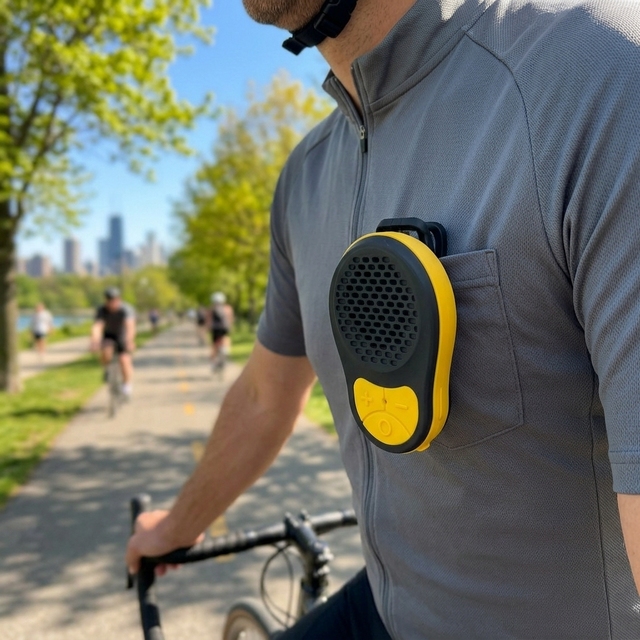 Hands-Free for V5.3 Wireless Speaker Built-in Microphone Waterproof Mini Outdoor Riding Clip-on DC Powered Voice Control