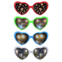 Lunettes Cœur Multicolores Effet Lumineux pour la Saint-Valentin 18*11cm – Accessoire Viral pour Déclaration d'Amour en Plastique 14+ Hoojoker GL-023