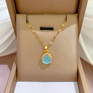 <span class=keywords><strong>Collana</strong></span> Vintage Aurora con <span class=keywords><strong>Coccinella</strong></span> per Donne, Oro Vero con Micro Incastonature di Perline a Fiore, Accessorio Trendy per la Clavicola - Product Image 2