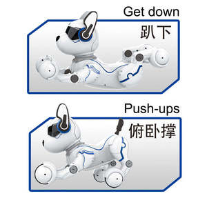Mainan Robot anjing pintar hewan Robot cerdas Ai Rc pemrograman pengendali jarak jauh Stunt Robot anjing - Product Image 6