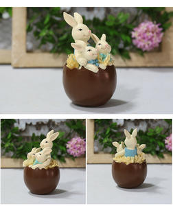 Decoración de mesa de huevo de conejito de resina <span class=keywords><strong>3D</strong></span> personalizada adorable estatuilla de Pascua adornos para la primavera - Product Image 6