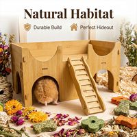 Échelle en bambou pour rat, plateforme jouet pour hamster, escalier pour cage, accessoires de paysage pour animaux de compagnie