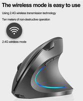 Mouse USB Berkualitas Tinggi Dengan Mouse Komputer 6D Optik Nirkabel Isi Ulang Ergonomis Vertikal