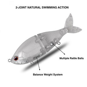Corps de leurre de pêche ABS articulé en 2 parties, 150 mm, 55 g, à coulée lente, avec billes sonores, pour peinture personnalisée, OEM personnalisé - Product Image 4