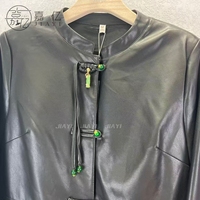 Blouson bomber court en PU tendance pour femme, col montant style chinois, idéal printemps-automne, excellente performance coupe-vent