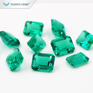 Piedra de Esmeralda Sintética Colombiana Tratada con Calor, Corte Esmeralda 8*10mm, Verde, de Tianyu Gems - Product Image 6