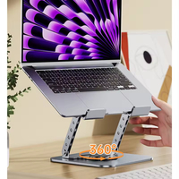 Support pour ordinateur portable et tablette réglable avec logo personnalisé, 15 pouces, en acier, base rotative à 360°, modèle SG19 pour bureau