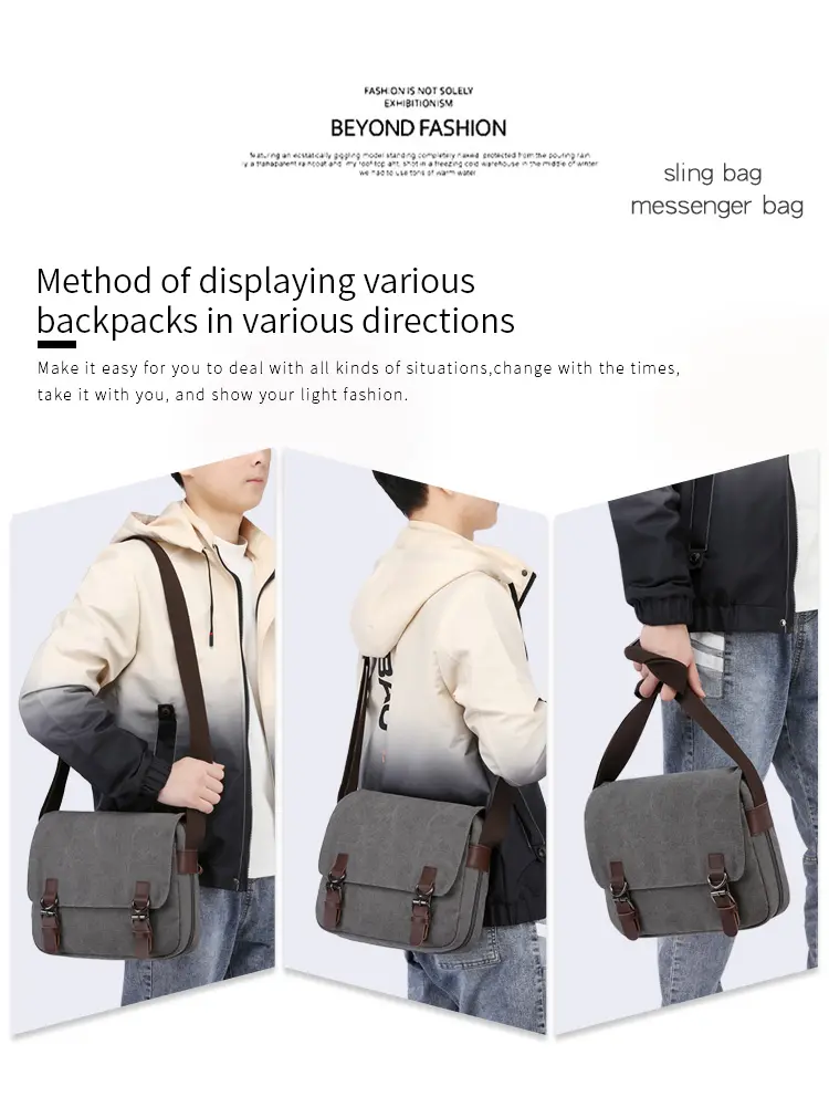 Mens shoulder sling messenger canvas bags