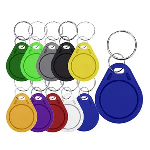 Porte-clés réinscriptible Rfid NFC Chip TAG Porte-clés 125KHz 13.56MHz Hitag 1 Mifare Desfire Puce Cartes de contrôle d'accès Porte-clés Rfid KEY