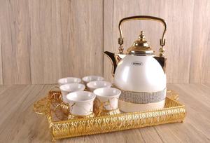 1L termo de doble pared jarra al vacío frasco árabe tetera 180ml taza de vidrio placa Relife 75ML Cawa tazas tapa dorada para Ramadán - Product Image 2