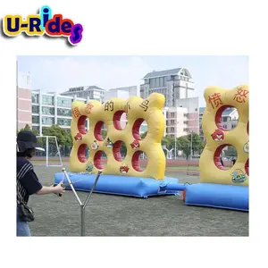 Outdoor team building special birds angry toy plush inflatable sports crazy interactive inflatable bird shooting game