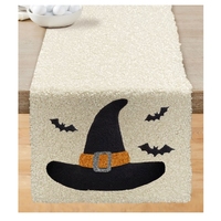 Couvre-lit d'Halloween personnalisé avec motif de crâne d'araignée orange, 100% polyester, design brodé vintage