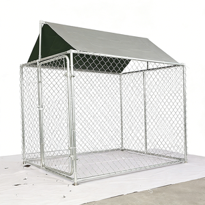 أقفاص كلاب كبيرة مربعة الشكل من سلك الحديد المجلفن، تصميم مقاوم للماء، سهلة التجميع، للبيع بالجملة، مناسبة للاستخدام في الهواء الطلق وفي الفناء الخلفي. - Product Image 4