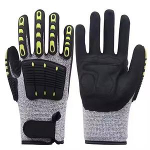 Adecuado para trabajos de corte Industrial Guantes resistentes a cortes HPPE multiusos Diseño de <span class=keywords><strong>velcro</strong></span> de muñeca Guantes resistentes a Cortes - Product Image 1