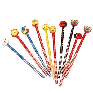 <span class=keywords><strong>2023</strong></span> gran oferta festivales regalos dibujos animados lápiz de madera dibujos animados borrador Topper lápices niños lápices personalizados - Product Image 1