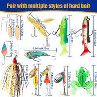 MAXSEN Coffret Cadeau de 24 leurres de Noël : Spinner, Cuillère, Minnow, Crankbait, Popper, VIB, Leurre Grenouille, Spinnerbait – Kit de Pêche pour Achigan, Truite, Brochet