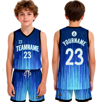 Maillot de basket réversible en twill pour jeunes, streetwear personnalisé, brodé pour équipes scolaires, pour enfants