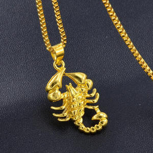 G1612 Hip Hop Punk bijoux Scorpion longue chaîne couleur or pendentif Scorpion collier pour homme - Product Image 2