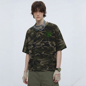 T-<span class=keywords><strong>shirt</strong></span> personnalisable style vintage américain, 100% coton, imprimé camouflage, manches courtes, pour activités tactiques et voyages en plein air - Product Image 6