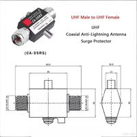 Protecteur de surtension d'antenne coaxiale anti-foudre pour répéteur radio CA-23RP/CA-35RS PL259 SO239 N 50 Ohm