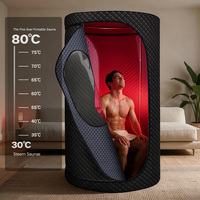 FUMEI Sauna Udara Panas Inframerah Jauh yang Ditingkatkan, Portabel untuk Dalam Ruangan, Lampu Cahaya Merah 660nm 185 ℉   Kursi Nyaman dengan Remote Control