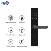 Cerradura Inteligente para Puerta de Aluminio Diyu Home Security, con Huella Dactilar, Código Digital, Tarjeta Inteligente y Llave, con Conexión a la Nube
