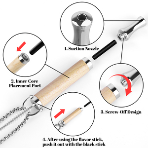 Baja tahan karat dapat diisi ulang kapas inti Herbal minyak esensial Inhaler keluar merokok tabung gelisah bernapas Anti kecemasan kalung - Product Image 4