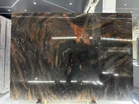 Dalles de marbre brun exquises, écologiques, pour comptoirs de cuisine et villas, et marches d'escalier pour résidences haut de gamme