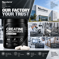 Capsules végétales de créatine monohydrate en vrac, directement de l'usine OEM, pour hommes et femmes, 60 unités, favorise les performances et la récupération*, sans OGM, GMP