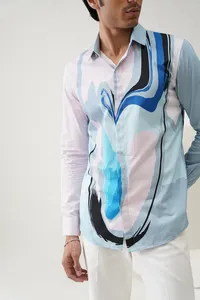 100% Cotton Flow <b>Pink</b> Casual <b>Shirt</b> for Summer Breathable OEM Service Available - Product Image 2