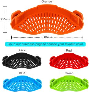 Colino da cucina in Silicone per tutti gli usi con filtro a Clip cesto in acciaio inox per pentole cibo Pasta verdure a base di carne frutta - Product Image 2