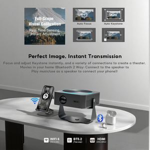 Version améliorée 2026, pas besoin de couper la lumière pendant la journée, 15000 lumens, projection directe brillante, <span class=keywords><strong>projecteur</strong></span> intelligent - Product Image 5