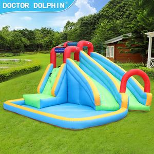 Castillo hinchable para niños, con <span class=keywords><strong>tres</strong></span> castillo hinchable toboganes y piscina de agua, casa de rebote de escalada, Doctor Dolphin - Product Image 2