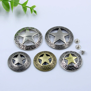 Tùy Chỉnh Sao Kẽm Hợp Kim Kim Loại Phương Tây Conchos Vít Trở Lại Nhà Nước Của Texas Concho Nút Cho Ví Da Yên Vành Đai Dây Cương - Product Image 1