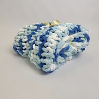 Couverture de canapé en polaire moelleuse OEM, tricotée en fil chenille avec motif à pois et marin, couvertures douillettes et chaudes pour lit