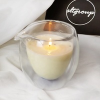 Bocaux à bougies de Noël muraux en borosilicate transparent à double paroi épaisse, avec bec verseur, 100 ml et 150 ml – Vente chaude
