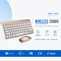 Mini teclado y ratón retroiluminado RGB inalámbrico portátil de 2,4G, diseño delgado para uso en la Oficina y el hogar