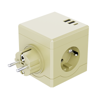 KC Modern 3 prises UE 2 ports USB a 1 prise Cube Type-C prise multiprise 16A prise nominale normes extension prise murale CE Rohs