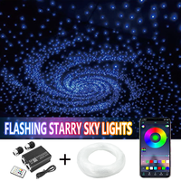 200 - 600 estrellas coche hogar universal Bluetooth APP controlado + música activada RGBW LED 18W Kit de techo de estrella de fibra óptica centelleante