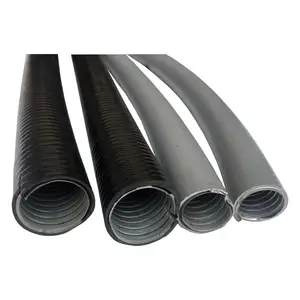 Üretim elektrik Metal boru bağlantı parçaları IP65 PVC kaplı boru galvanizli çelik esnek oluklu boru