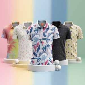 Camisa Polo de Golf de Diseño Personalizado, Estilo Urbano, Bordada, de Gran Tamaño, 90% Poliéster, 10% Elastano, de Alta Calidad para Hombre - Product Image 1