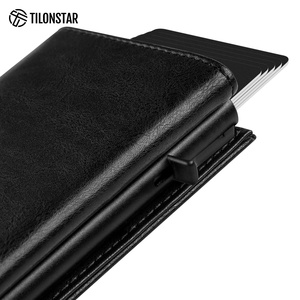TILONSTAR TC302 Men Short Magnetic Closure Minimalist Slim Leather <b>RFID</b> Pop Up <b>Wallet</b> Business Card Holder - Product Image 3