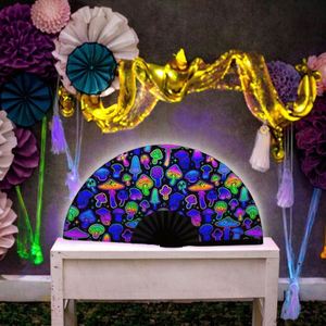 Abanico Plegable de Bambú Grande de 33 cm con Impresión UV, Estilo Arte Folclórico Pintado, para Decoraciones de Fiestas y Festivales, Pedido Mínimo 2 Piezas - Product Image 3