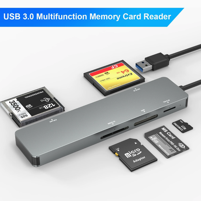 Manufacturer's USB 3.0 5-in-1 Card Reader, Multi-Port Card Reader (CF/CFast/SD/MS/TF Card Reader)