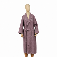 Peignoir de luxe en coton doux pour la peau, col châle, pour hôtel, spa, salon de beauté, unisexe, manches longues, léger, vente en gros