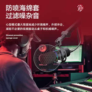 192KHZ24Bit <span class=keywords><strong>microfono</strong></span> dinamico RGB luce led PC <span class=keywords><strong>microfono</strong></span> con braccio braccio Stand RGB illuminazione Mute pulsante <span class=keywords><strong>cuffie</strong></span> <span class=keywords><strong>Jack</strong></span> misura per Vlog - Product Image 4