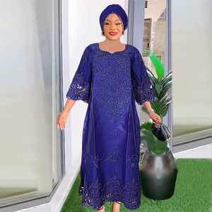 <span class=keywords><strong>Robe</strong></span> longue en mousseline de soie sans col, taille haute, coupe trapèze, avec lacets, pour femmes africaines grandes tailles, écologique, export transfrontalier 2026 - Product Image 4