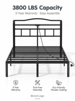 Bestseller: Eisen-Doppelbettgestell für Zuhause, Krankenhaus, Apartment, Suite, Schule, Ferienhaus - Schmiedeeisernes Bettgestell mit Ladefunktion